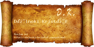 Dálnoki Kristóf névjegykártya
