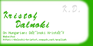 kristof dalnoki business card